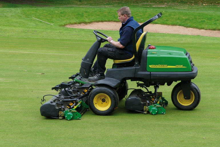 Thatchaway fitted to John Deere