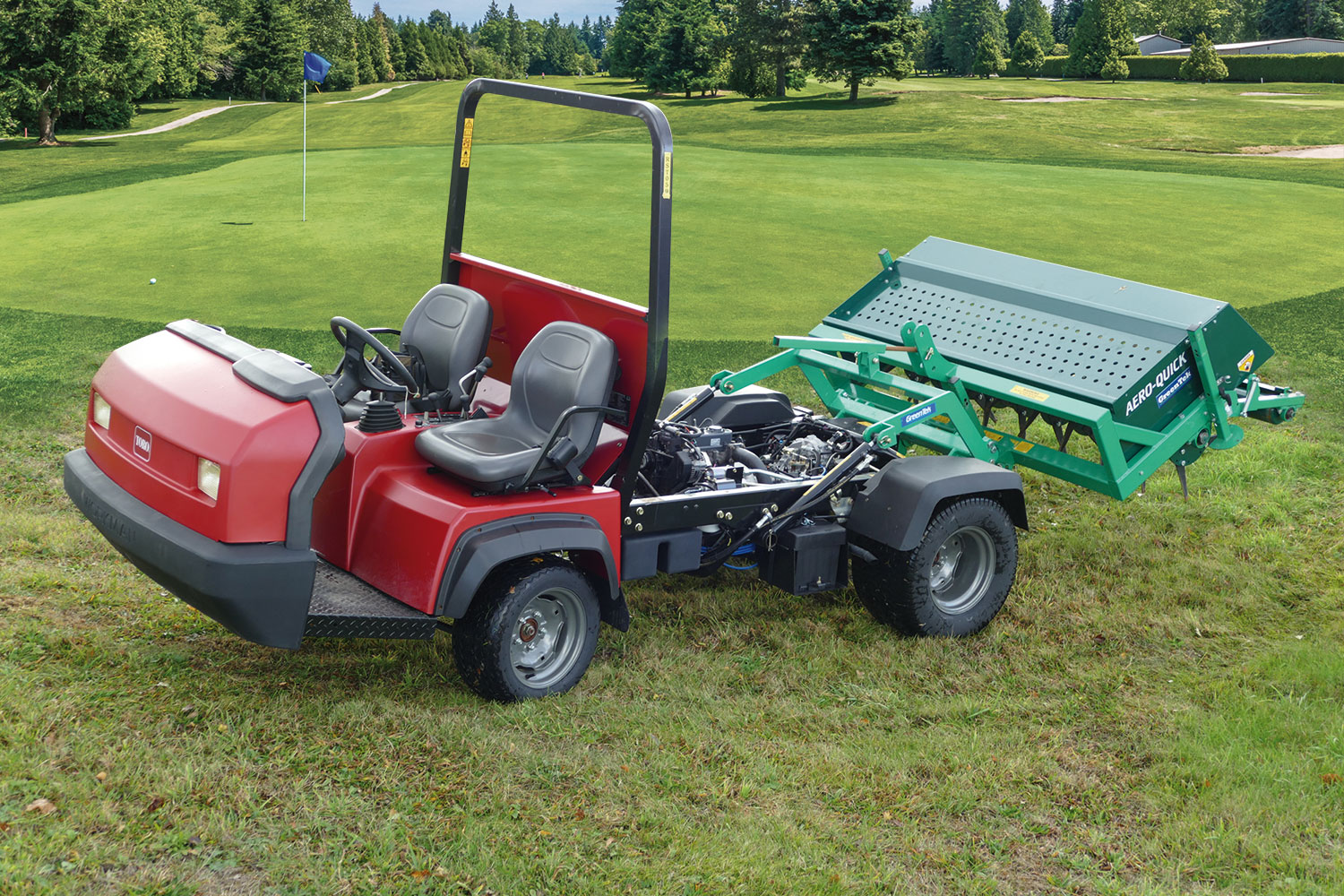 Aero-Quick and Multi-Mount on a Toro Workman